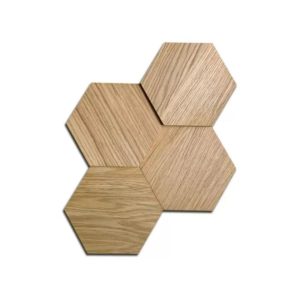hexagon drewniany - panele dekoracyjne na ścianę